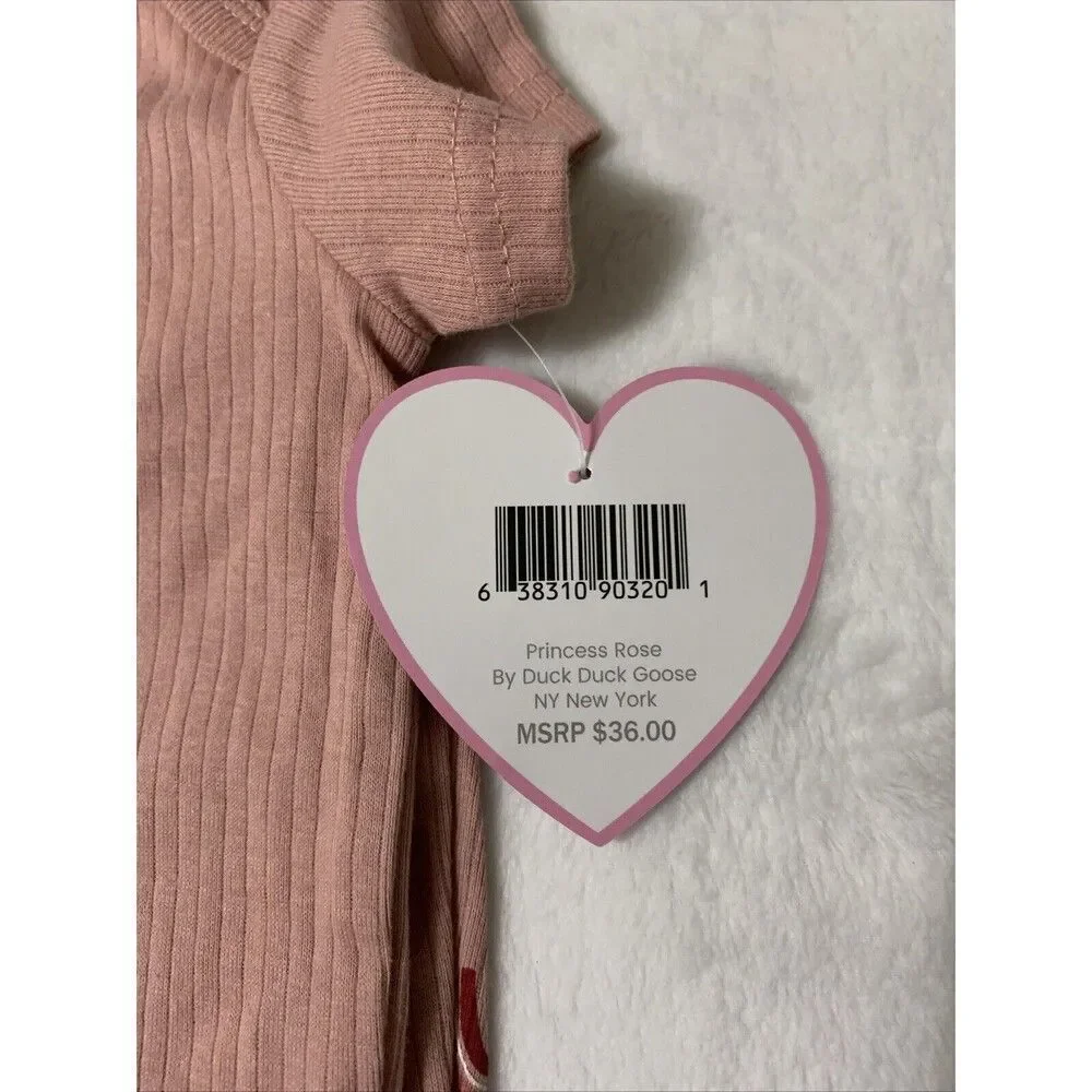 Duck Duck Goose Baby 2Pc Set 6-9M Princess Rose Rainbow Outfit